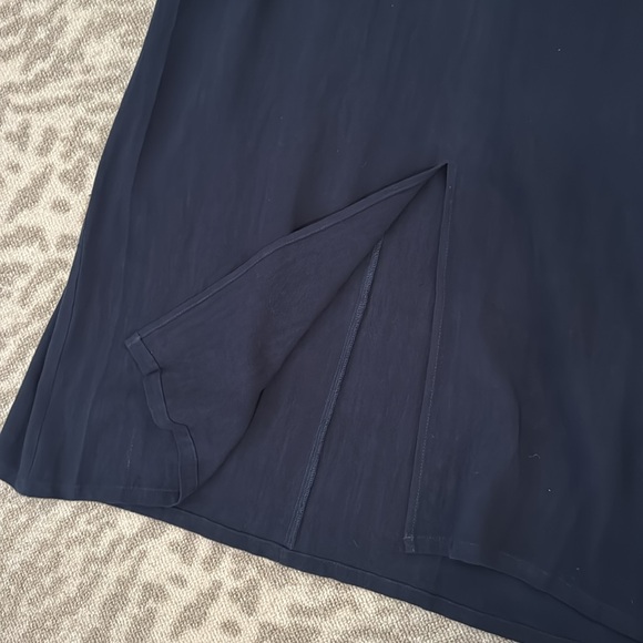 Isle of Mine embroidered navy rayon linen blend boho midi dress NWT M/L - Picture 9 of 12